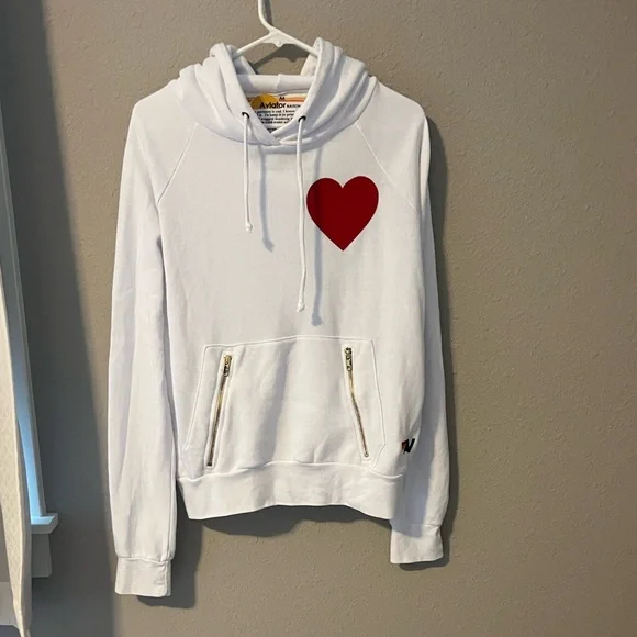 Rare White pullover aviator nation hoodie size medium. Only worn once!! - Picture 1 of 5